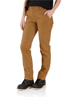 Carhartt Women's Relaxed Fit Canvas Work Pants - Carhartt Brown | Size 10 Short